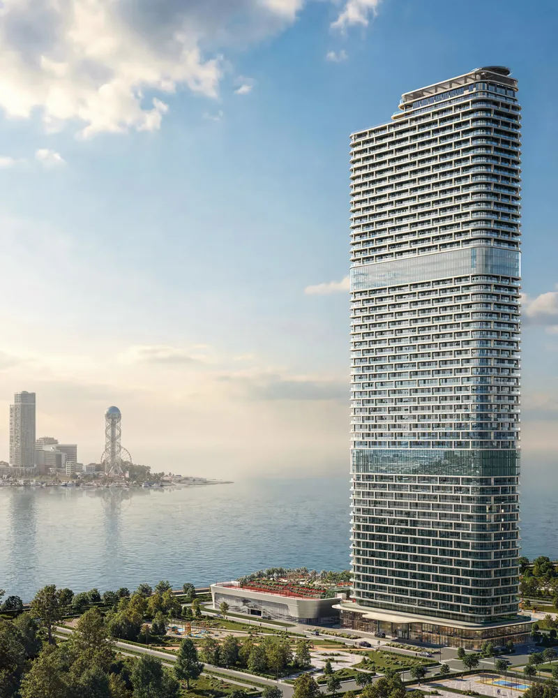 The tower by the sea in daylight — Ambassador 1’st Tower, Batumi