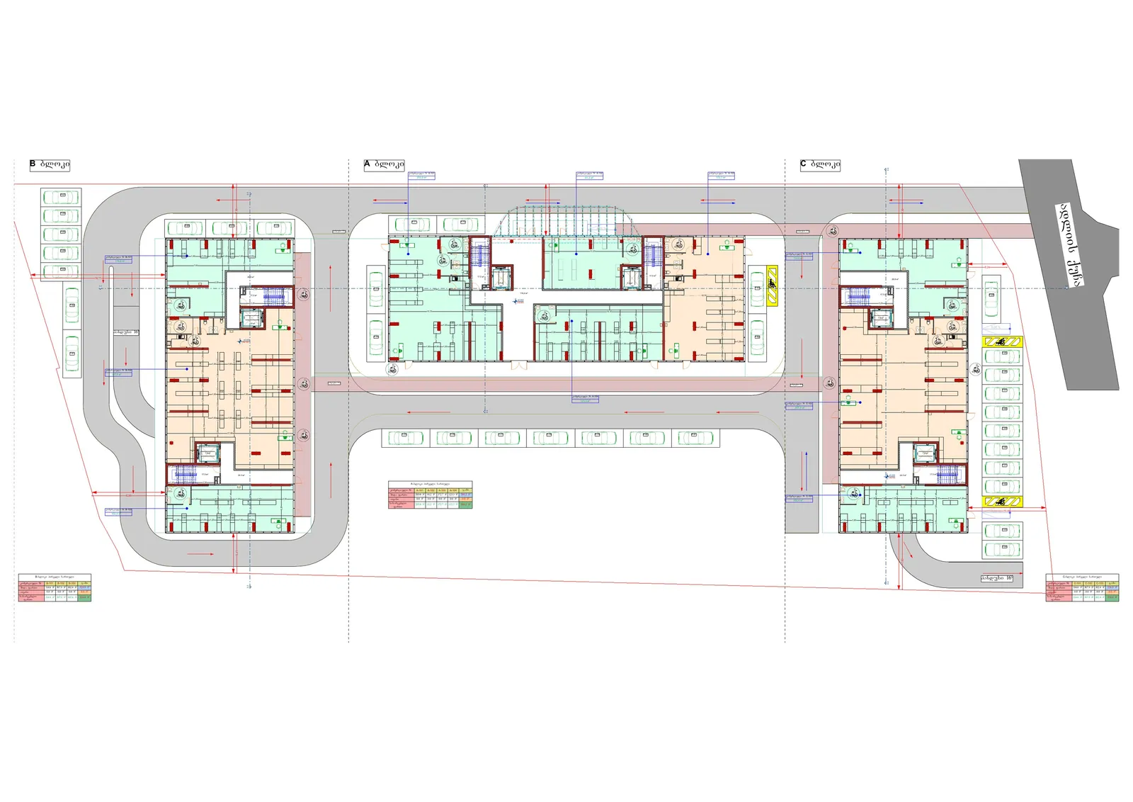 Site plan: ground floor and access — Lagoon Resort Batumi, Batumi