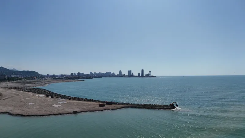 Breakwater works toward Batumi — Tonino Lamborghini Tower, Batumi