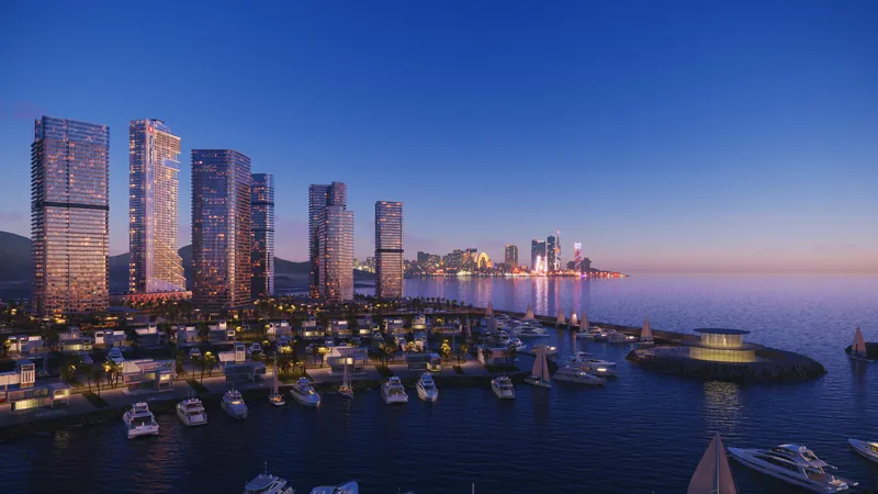 Ambassadori Island waterfront at dusk — Tonino Lamborghini Tower, Batumi