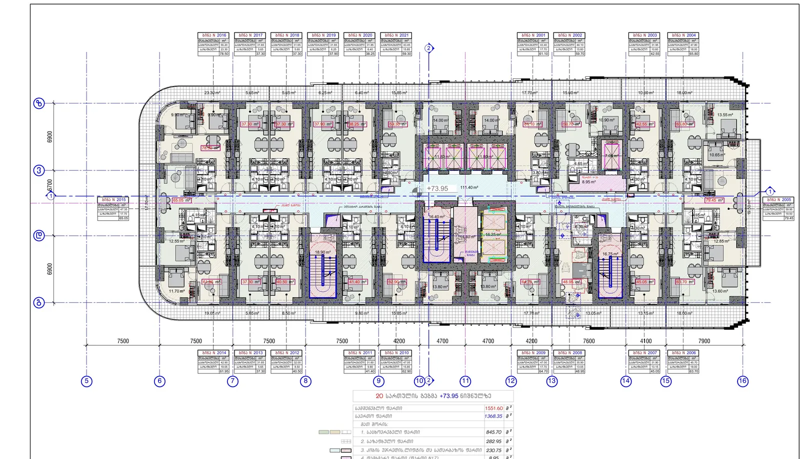 Floor 20 plan — Tonino Lamborghini Tower, Batumi