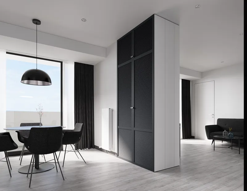 One-bedroom: living and dining area — Ovale Metropol, Batumi