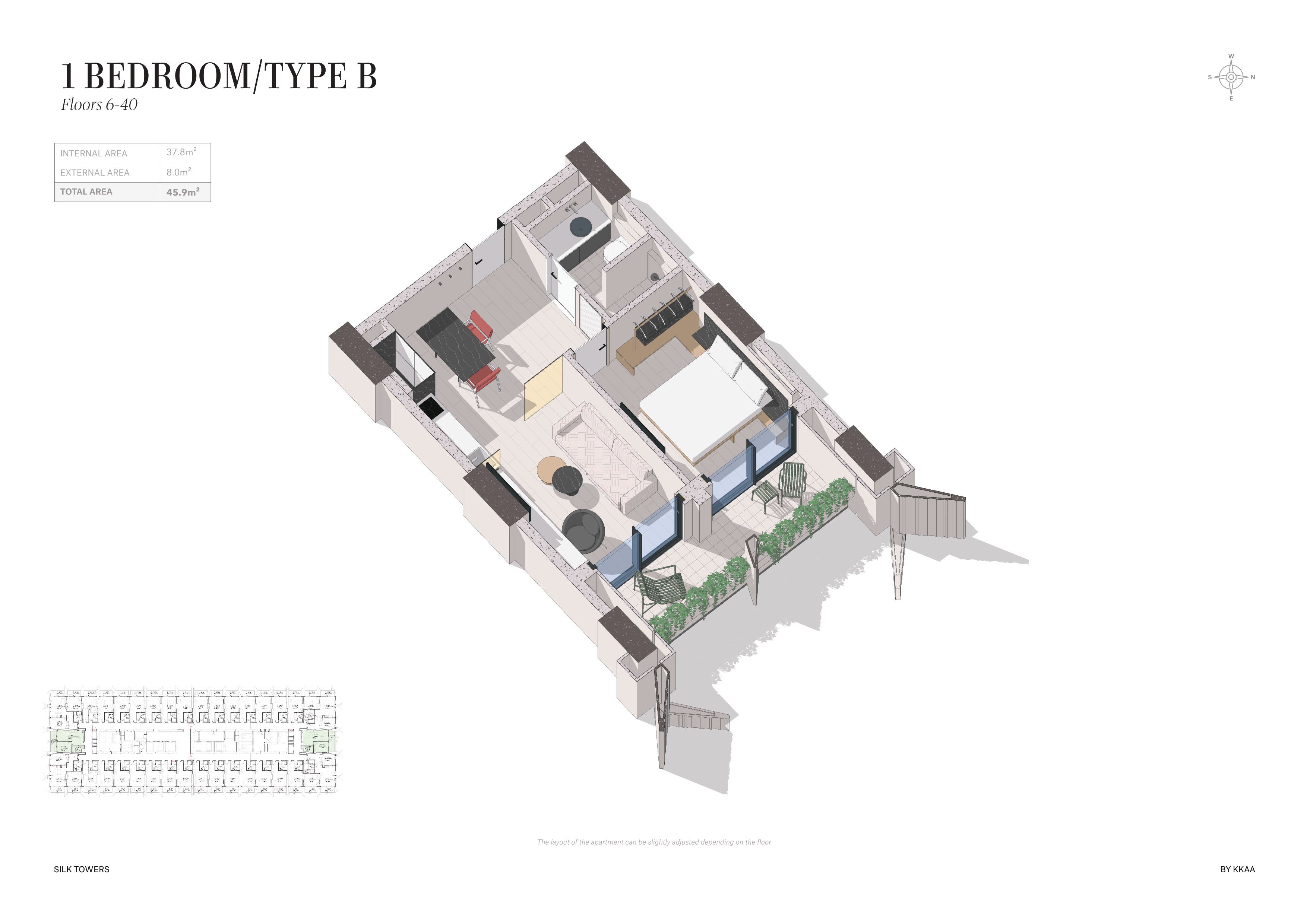 1 Bedroom Type B — Silk Towers