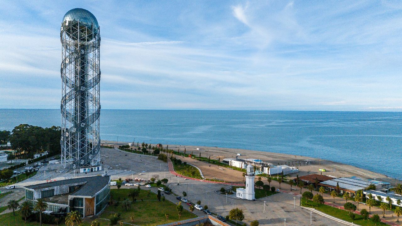 Alphabet Tower side view from Silk Towers