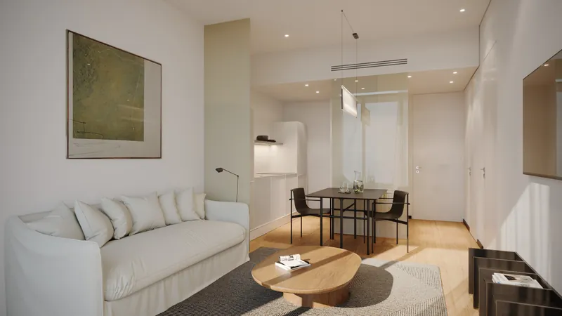 Two merged studios: living room — Silk Towers, Batumi