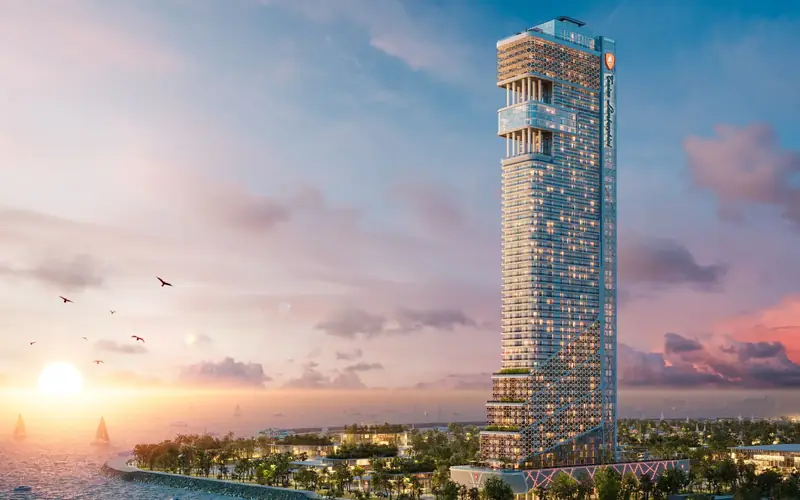The tower on the waterfront at sunset — Tonino Lamborghini Tower, Batumi